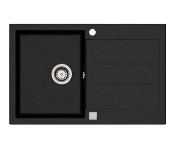 Lavabo Saturn 780 Køkkenvask 78x50cm med sidebakke m/krom kurveventil, Nedfældning